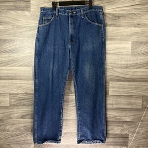 Rustler Mens Western Blue Denim Jeans Distressed Vintage‎ - Size 38x30
